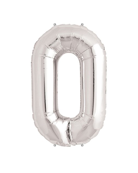 0 Rakam Folyo Balon Gümüş 40 inç