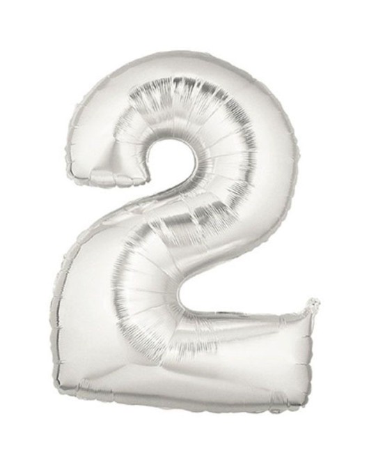 Şekilli Supershape Silver Rakam Folyo Balon 2 Numara
